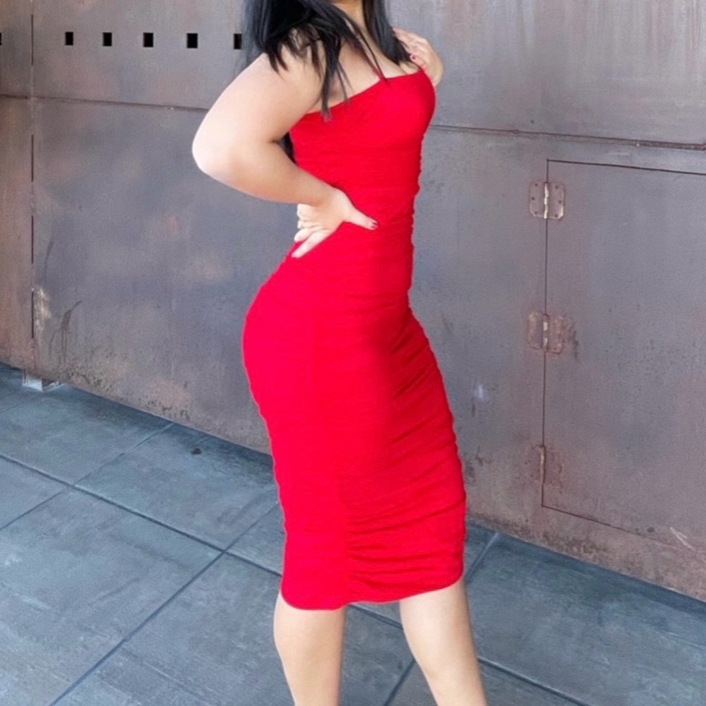 Windsor Sound The Alarm Ruched Midi Dress